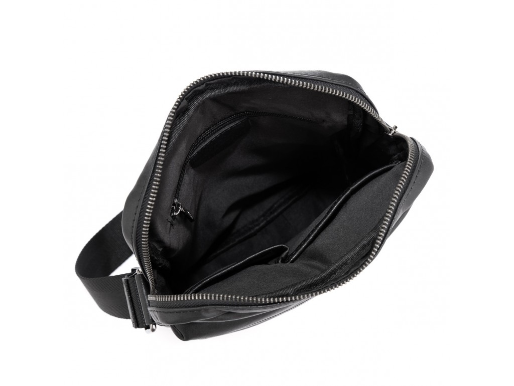 Класична чоловіча шкіряна сумка через плече чорна Tiding Bag 8721A - Royalbag