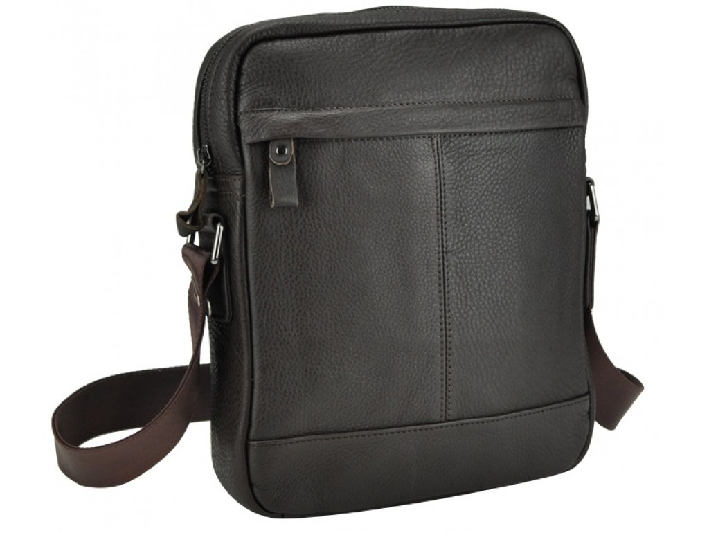 Чоловіча сумка через плече з натуральної шкіри коричнева Tiding Bag 8840C - Royalbag Фото 1