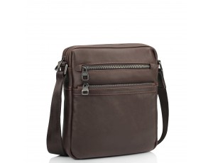 Мужская кожаная сумка через плечо коричневая Tiding Bag 9830B - Royalbag