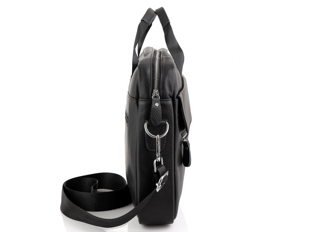 Сумка для ноутбука кожаная мужская черная Tiding Bag A25-1127A - Royalbag