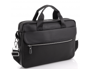 Сумка для ноутбука кожаная мужская черная Tiding Bag A25-1127A - Royalbag