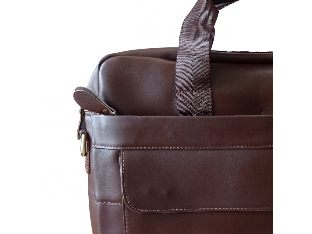 Уцінка! Ділова шкіряна сумка для документів і ноутбука коричнева Tiding Bag A25-1131C-5 - Royalbag