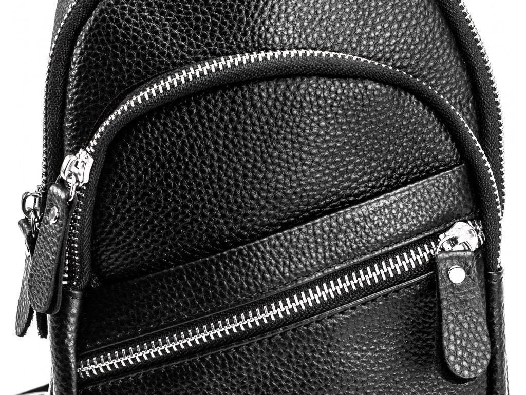 Мужской черный кожаный слинг Tiding Bag A25-5424A - Royalbag