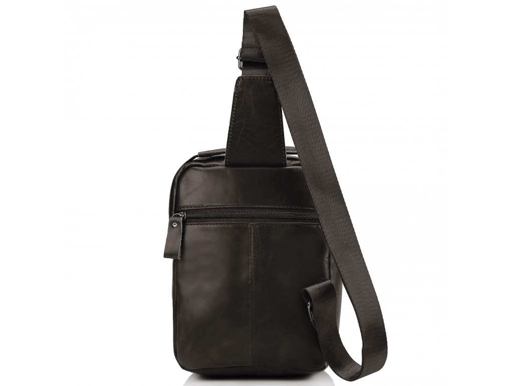 Чоловіча шкіряна сумка-слінг темно-коричнева Tiding Bag A25F-003DB - Royalbag