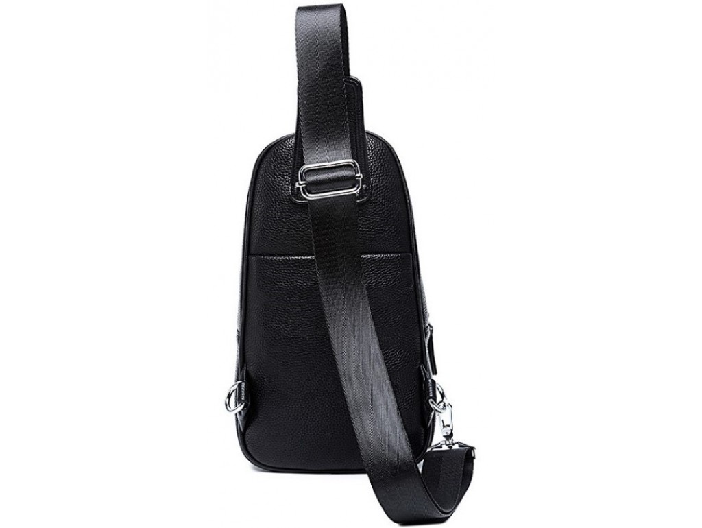 Мужской черный кожаный слинг на плечо Tiding Bag A25F-5427A - Royalbag