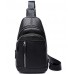 Мужской черный кожаный слинг на плечо Tiding Bag A25F-5427A - Royalbag Фото 4