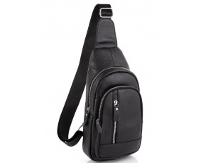 Мужской кожаный черный слинг на плечо Tiding Bag A25F-5605A - Royalbag