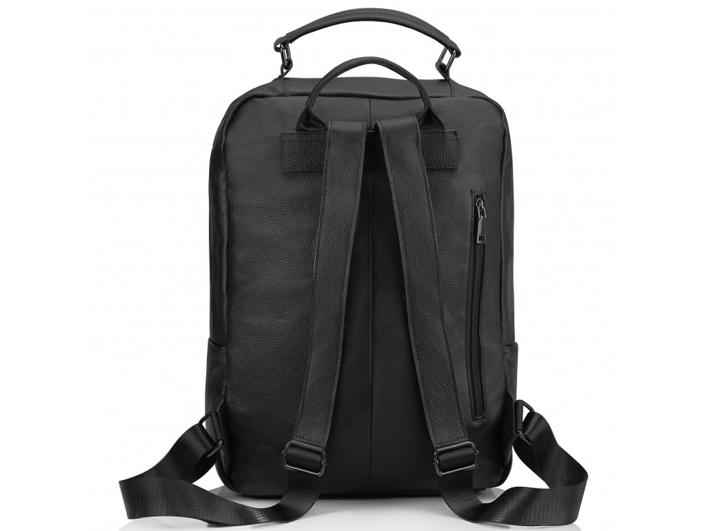 Мужской кожаный черный рюкзак для ноутбука Tiding Bag A25F-8834A - Royalbag