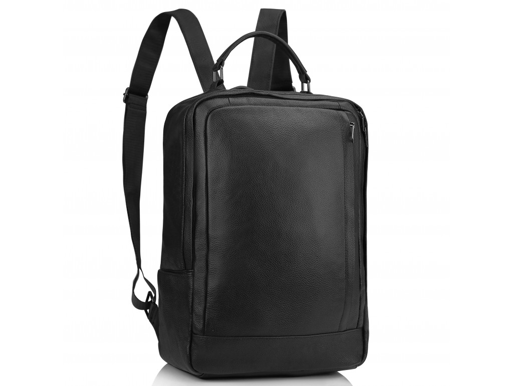 Мужской кожаный черный рюкзак для ноутбука Tiding Bag A25F-8834A - Royalbag Фото 1