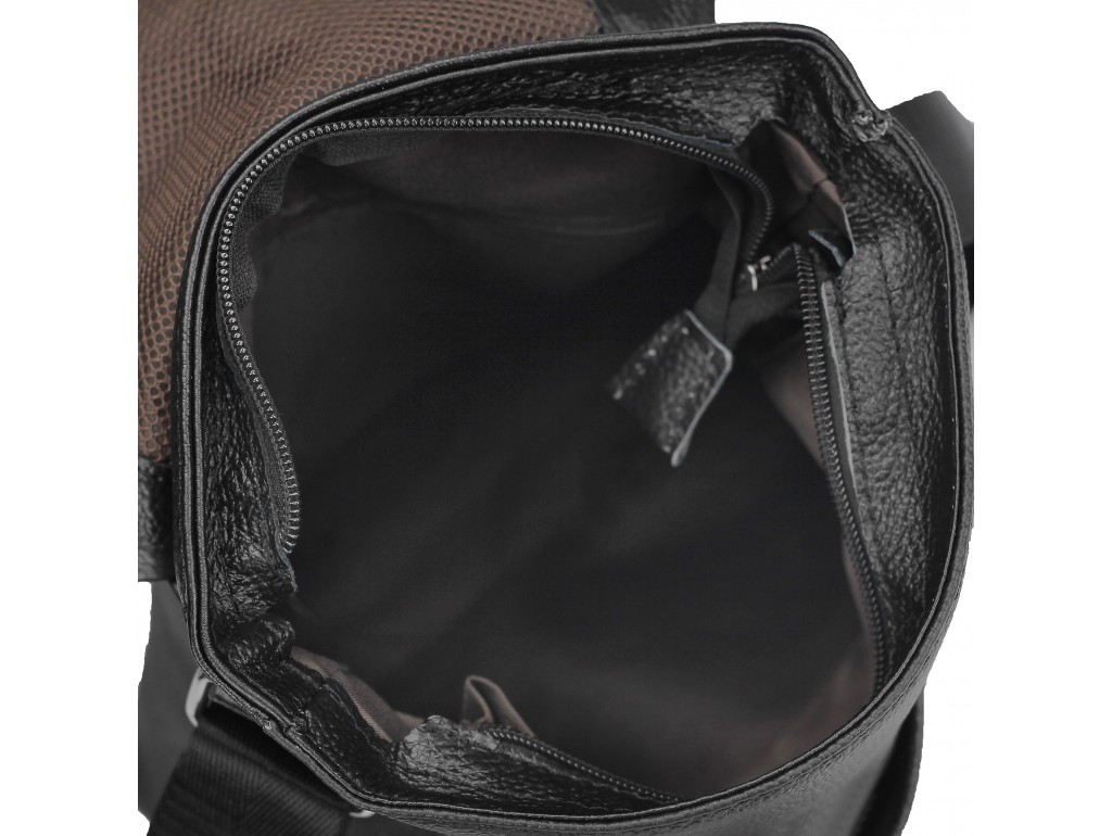 Мужская кожаная сумка через плечо черная Tiding Bag A25F-98075A - Royalbag