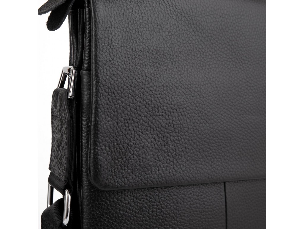 Кожаная черная сумка мужская через плечо Tiding Bag A25F-9906A - Royalbag
