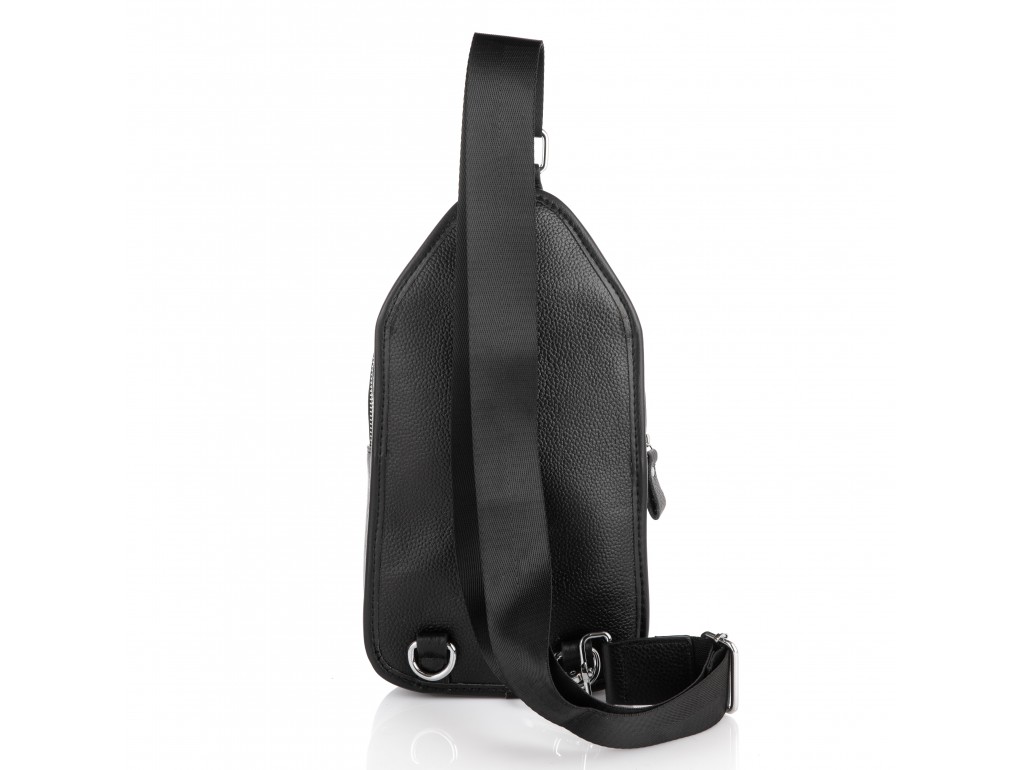 Чоловічий чорний шкіряний слінг на плече Tiding Bag A25F-FL-0219A - Royalbag