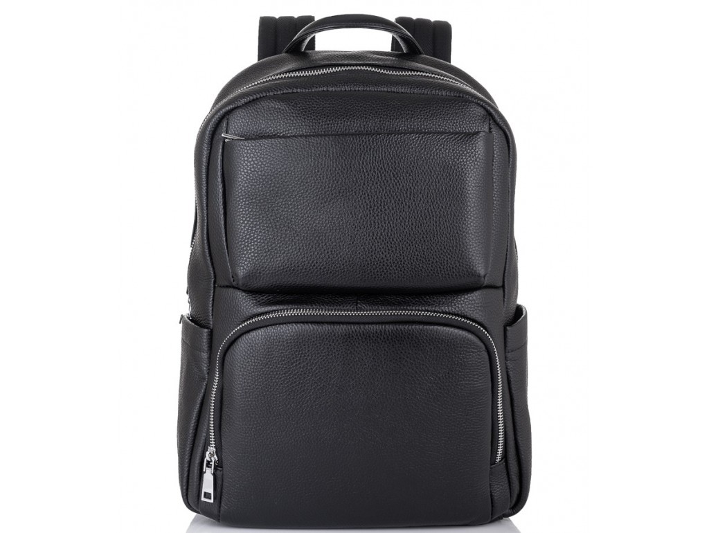 Мужской кожаный рюкзак для ноутбука черный Tiding Bag B3-154A - Royalbag