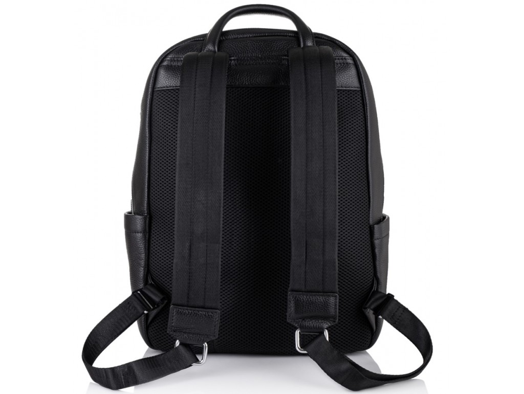 Чоловічий шкіряний рюкзак для ноутбука чорний Tiding Bag B3-154A - Royalbag