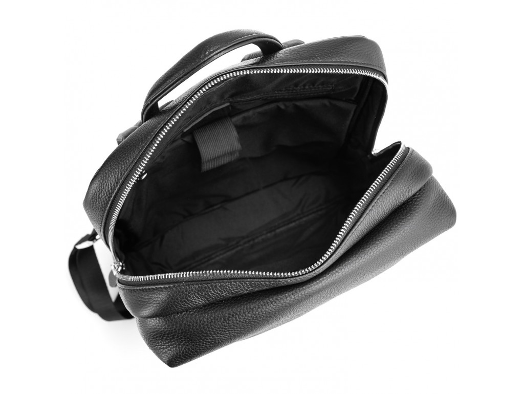 Кожаный мужской рюкзак черный Tiding Bag B3-185A - Royalbag