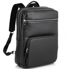 Шкіряний чоловічий рюкзак чорний Tiding Bag B3-185A - Royalbag Фото 2