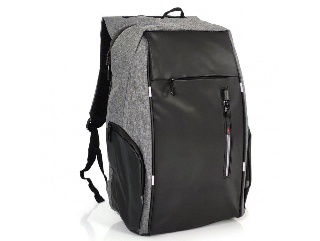 Cерый мужской рюкзак для ноутбука Tiding Bag BPT01-CV-RW1322G - Royalbag Фото 1