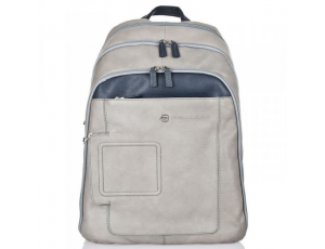 Кожаный рюкзак серый с отделением для ноутбука Piqvadro CA1813VI_GRB - Royalbag