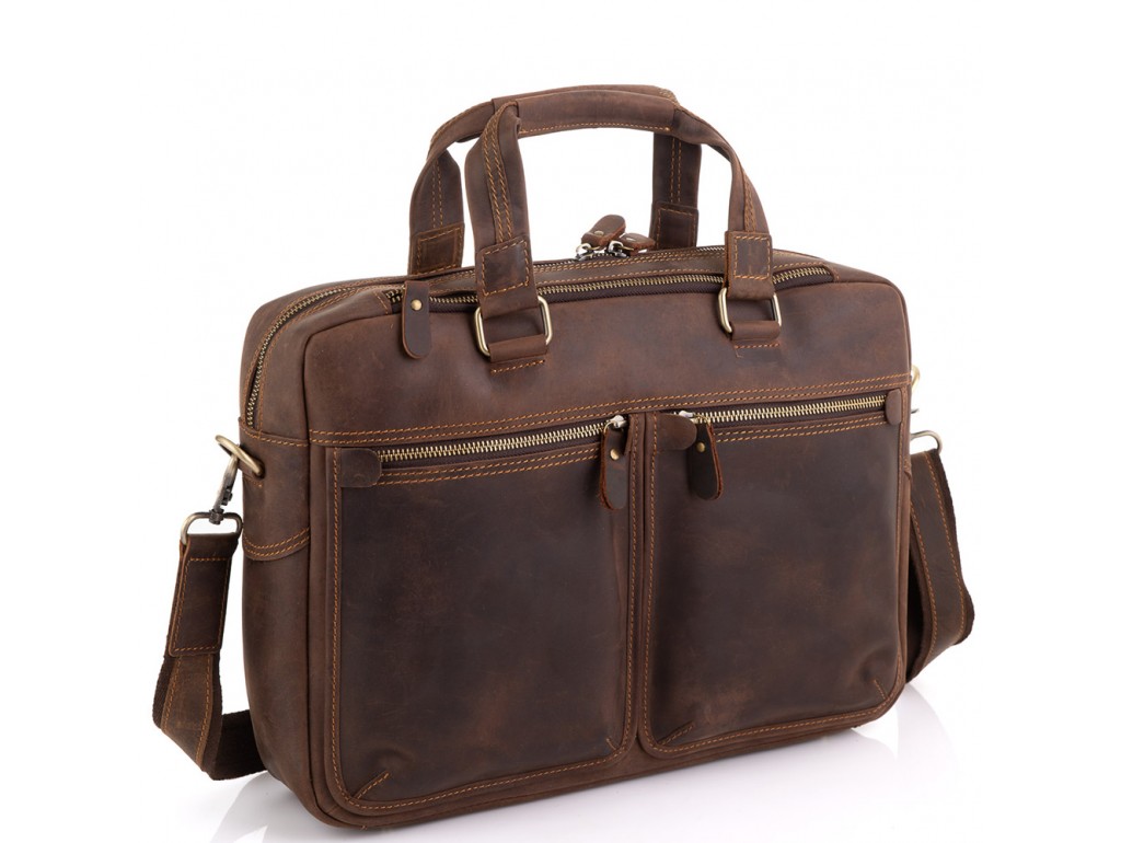 Сумка для ноутбука в винтажном стиле мужская Tiding Bag D4-001R - Royalbag Фото 1