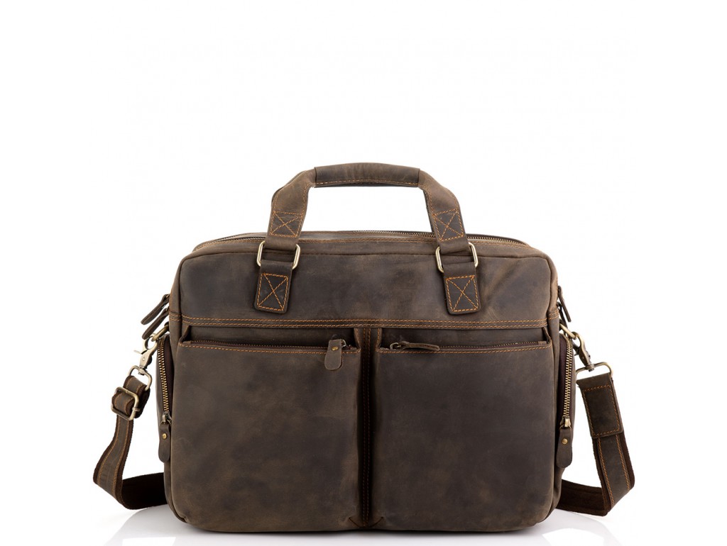 Сумка для ноутбука деловая в винтажном стиле Tiding Bag D4-002R - Royalbag