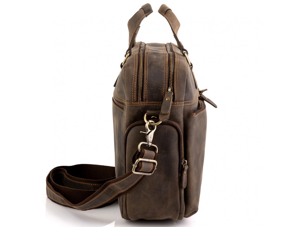 Сумка для ноутбука деловая в винтажном стиле Tiding Bag D4-002R - Royalbag