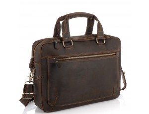 Винтажная сумка для ноутбука коричневая Tiding Bag D4-005R - Royalbag