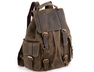 Рюкзак мужской из винтажной кожи коричневый Tiding Bag D4-011R - Royalbag