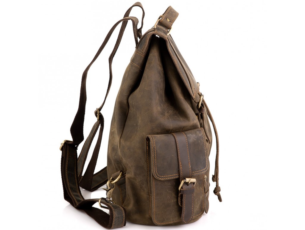 Рюкзак мужской из винтажной кожи коричневый Tiding Bag D4-011R - Royalbag