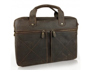 Винтажная сумка для ноутбука коричневая Tiding Bag D4-012R - Royalbag