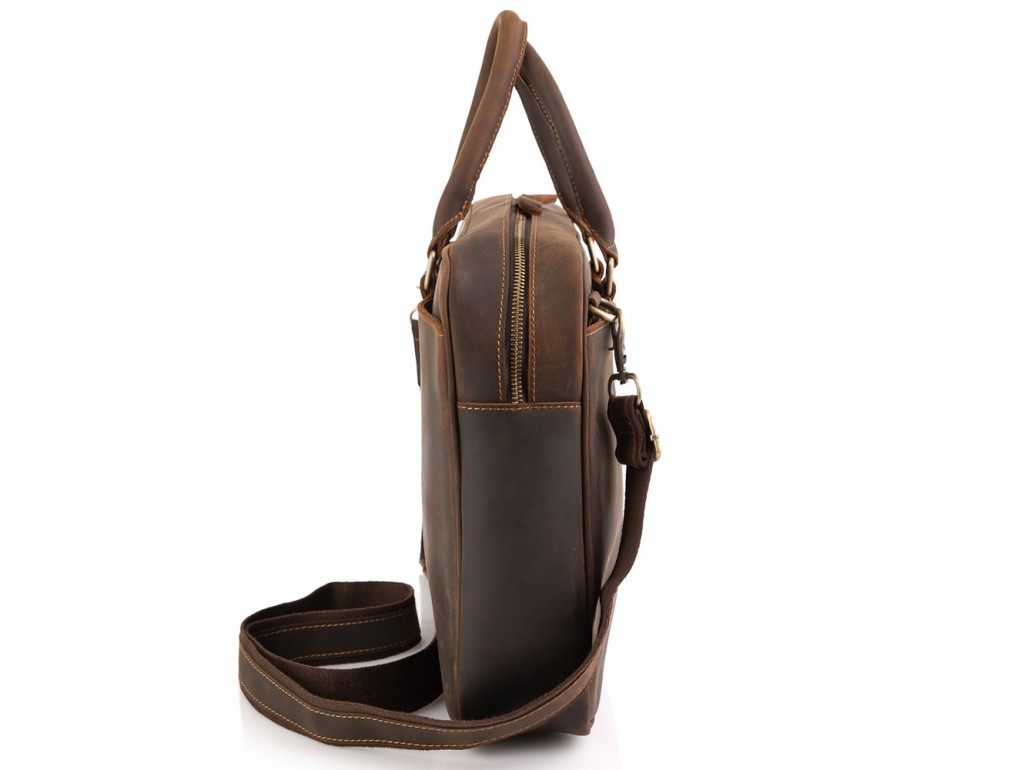 Винтажная коричневая сумка для ноутбука Tiding Bag D4-023R - Royalbag