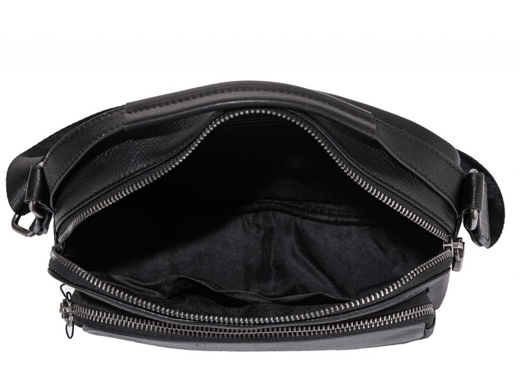 Мужская кожаная сумка через плечо черная Tiding Bag M1043A - Royalbag