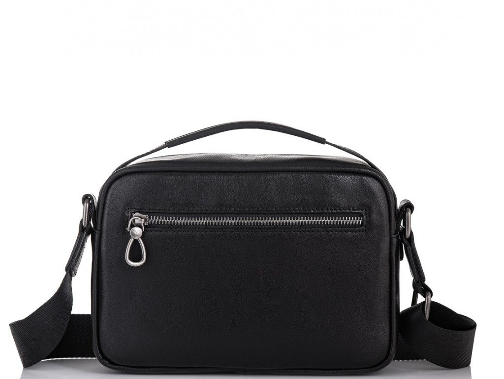 Мужская кожаная сумка через плечо черная Tiding Bag M1043A - Royalbag
