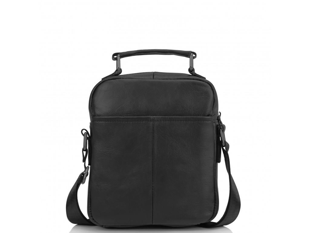 Мужская кожаная сумка на плечо черная Tiding Bag M35-0118A - Royalbag