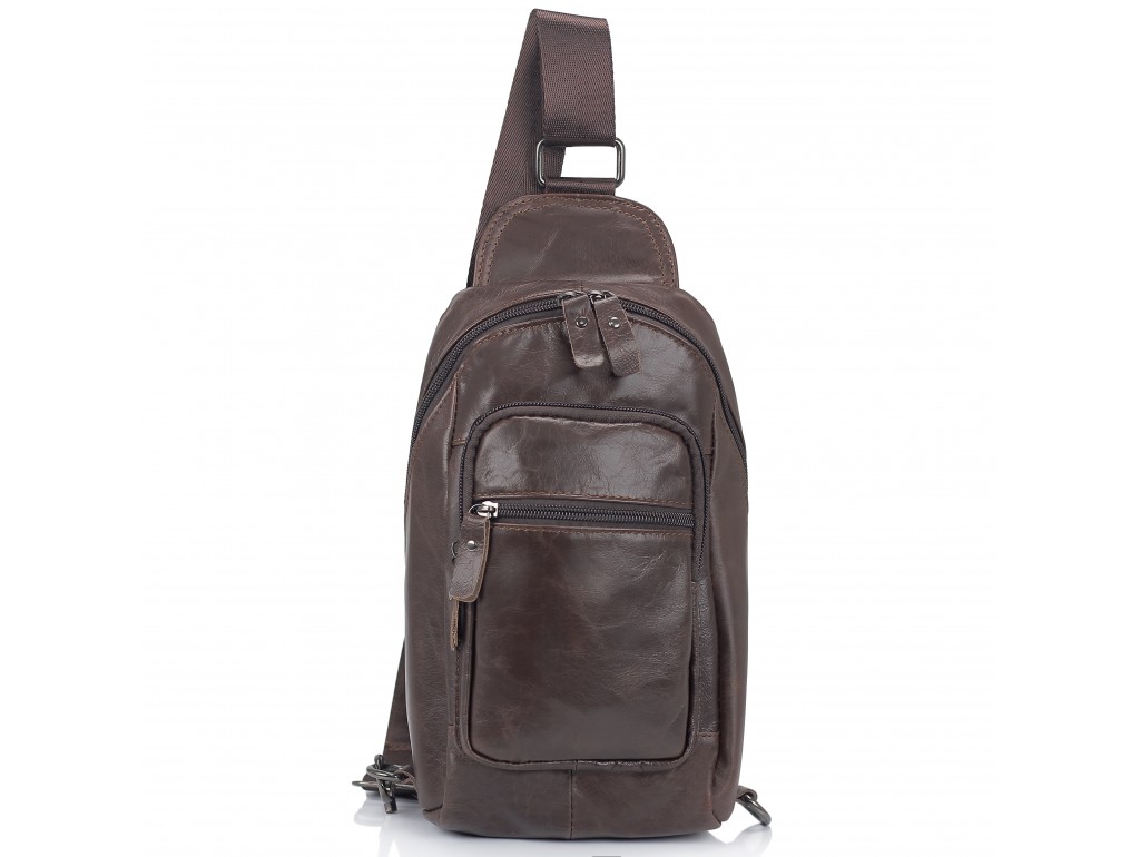 Чоловіча сумка-слінг коричневого кольору Tiding Bag M35-1008C - Royalbag
