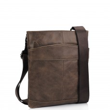 Мужская кожаная сумка через плечо коричневая Tiding Bag M35-703B - Royalbag