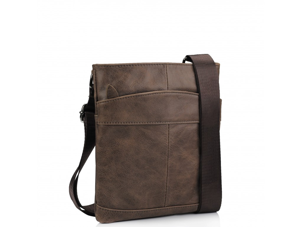 Мужская кожаная сумка через плечо коричневая Tiding Bag M35-703B - Royalbag Фото 1