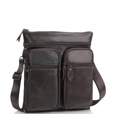 Мессенджер через плечо мужской кожаный коричневый Tiding Bag M35-9012B - Royalbag Фото 2