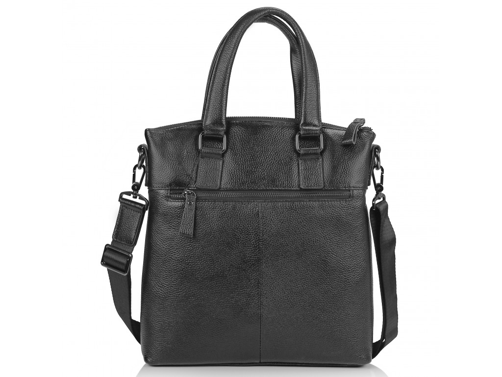 Шкіряна чорна сумка чоловіча з ручками Tiding Bag M38-9160-1A - Royalbag
