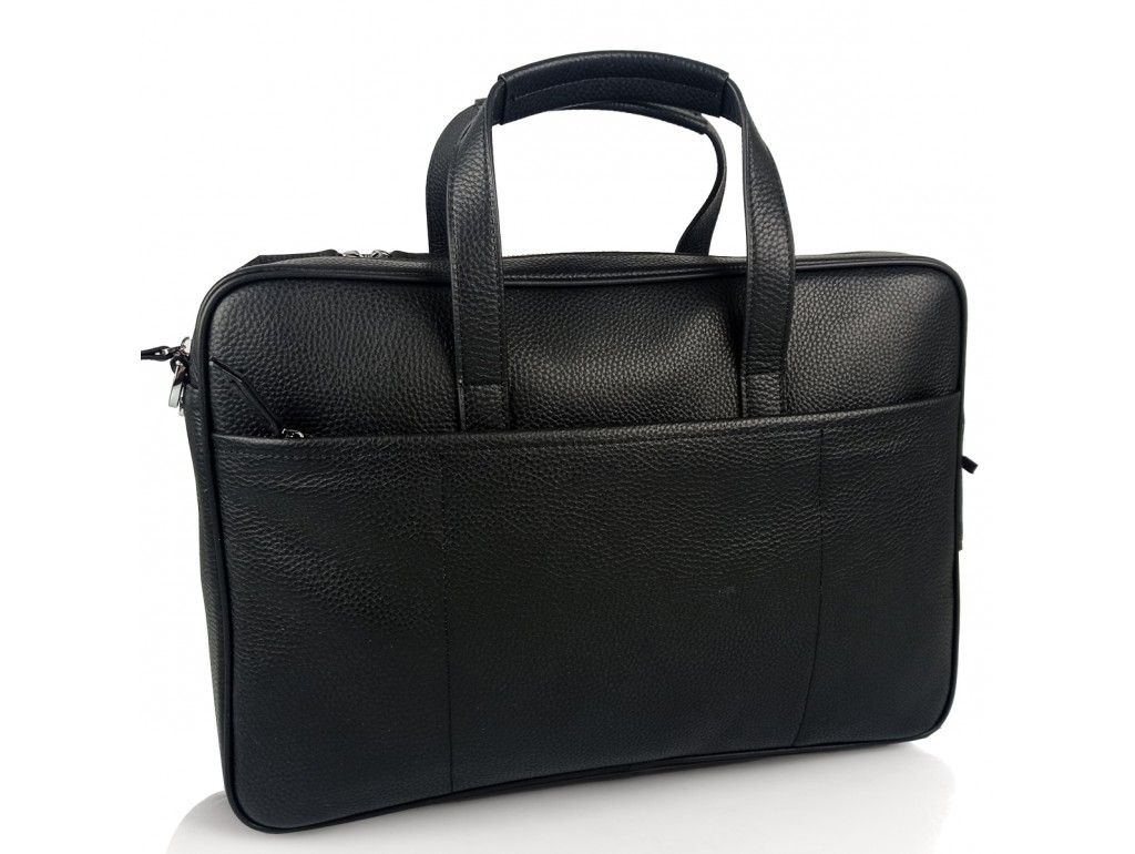 Сумка для ноутбука кожаная мужская черная Tiding Bag N2-1010A - Royalbag Фото 1