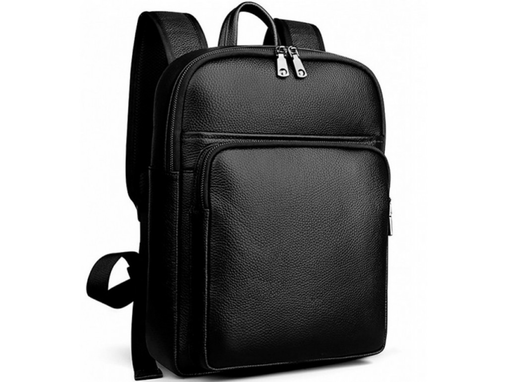 Чоловічий шкіряний рюкзак чорного кольору Tiding Bag N2-191116-3A - Royalbag Фото 1
