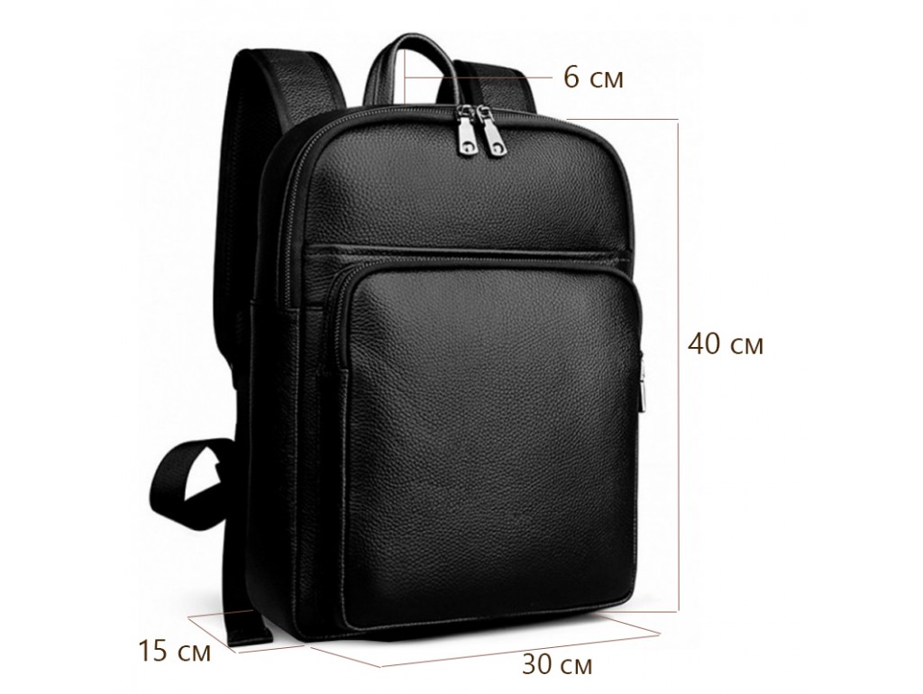 Чоловічий шкіряний рюкзак чорного кольору Tiding Bag N2-191116-3A - Royalbag