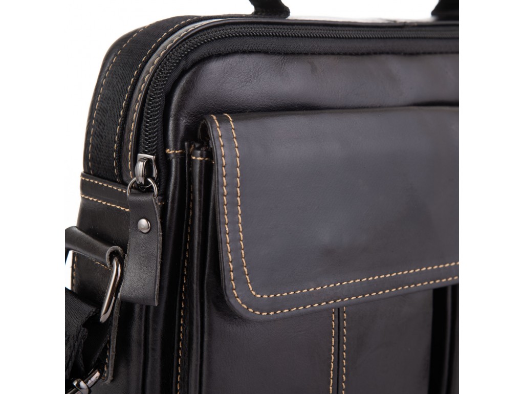 Горизонтальный кожаный мессенджер Tiding Bag N2-403DB - Royalbag