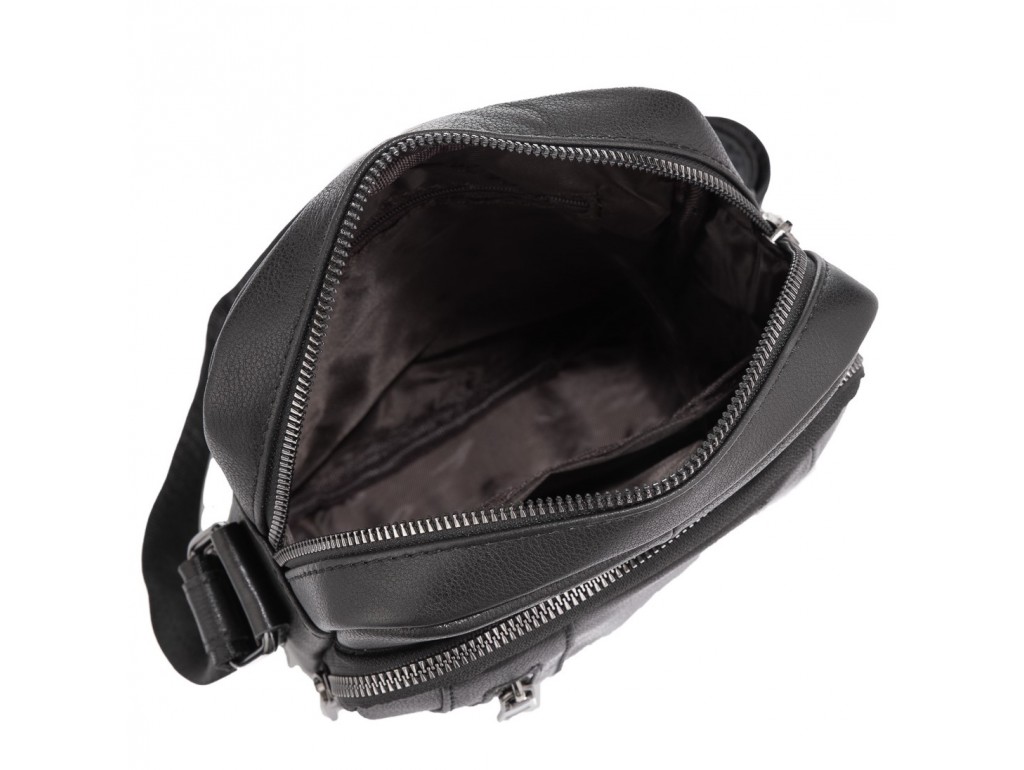  Мужская сумка через плечо черная из натуральной кожи Tiding Bag N2-9801-1A - Royalbag