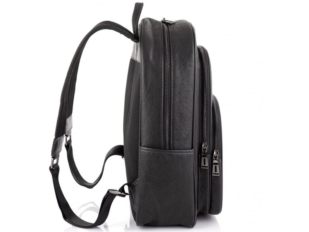Кожаный черный мужской рюкзак Tiding Bag NM11-166A - Royalbag