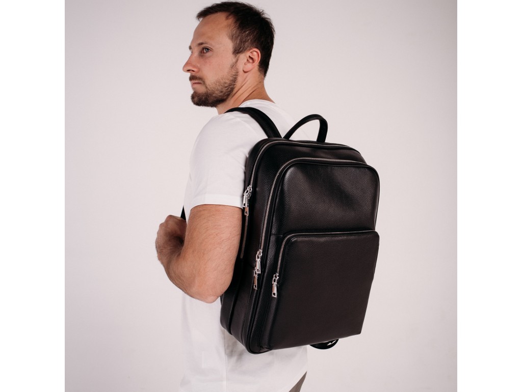 Мужской кожаный рюкзак для ноутбука на два отдела Tiding Bag NM11-184A - Royalbag
