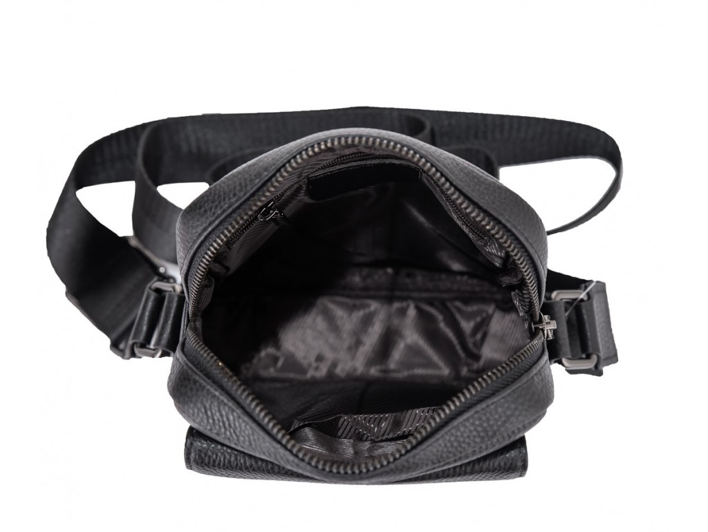 Чоловічий шкіряний чорний месенджер-барсетка Tiding Bag NM11-2030A - Royalbag