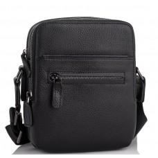 Мужская кожаная сумка через плечо черная Tiding Bag NM11-7515A - Royalbag Фото 2