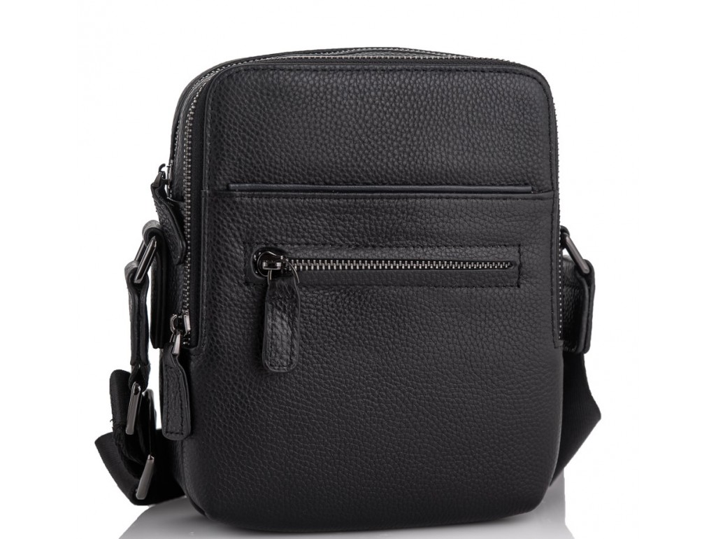 Мужская кожаная сумка через плечо черная Tiding Bag NM11-7515A - Royalbag Фото 1