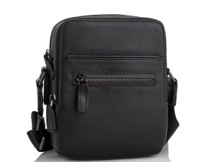 Мужская кожаная сумка через плечо черная Tiding Bag NM11-7515A - Royalbag