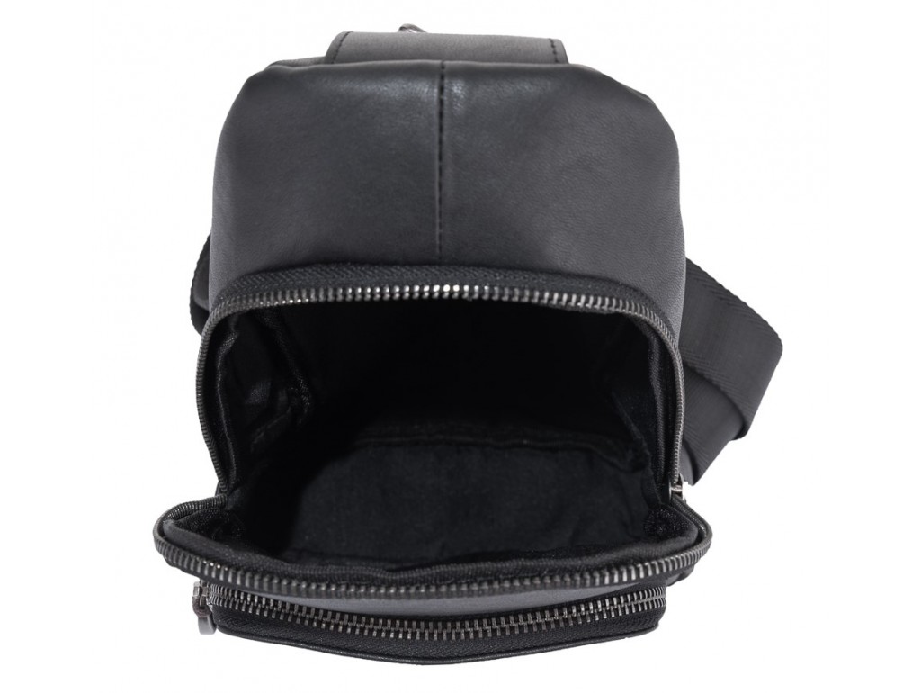 Мужской черный кожаный слинг Tiding Bag NM11-7526A - Royalbag